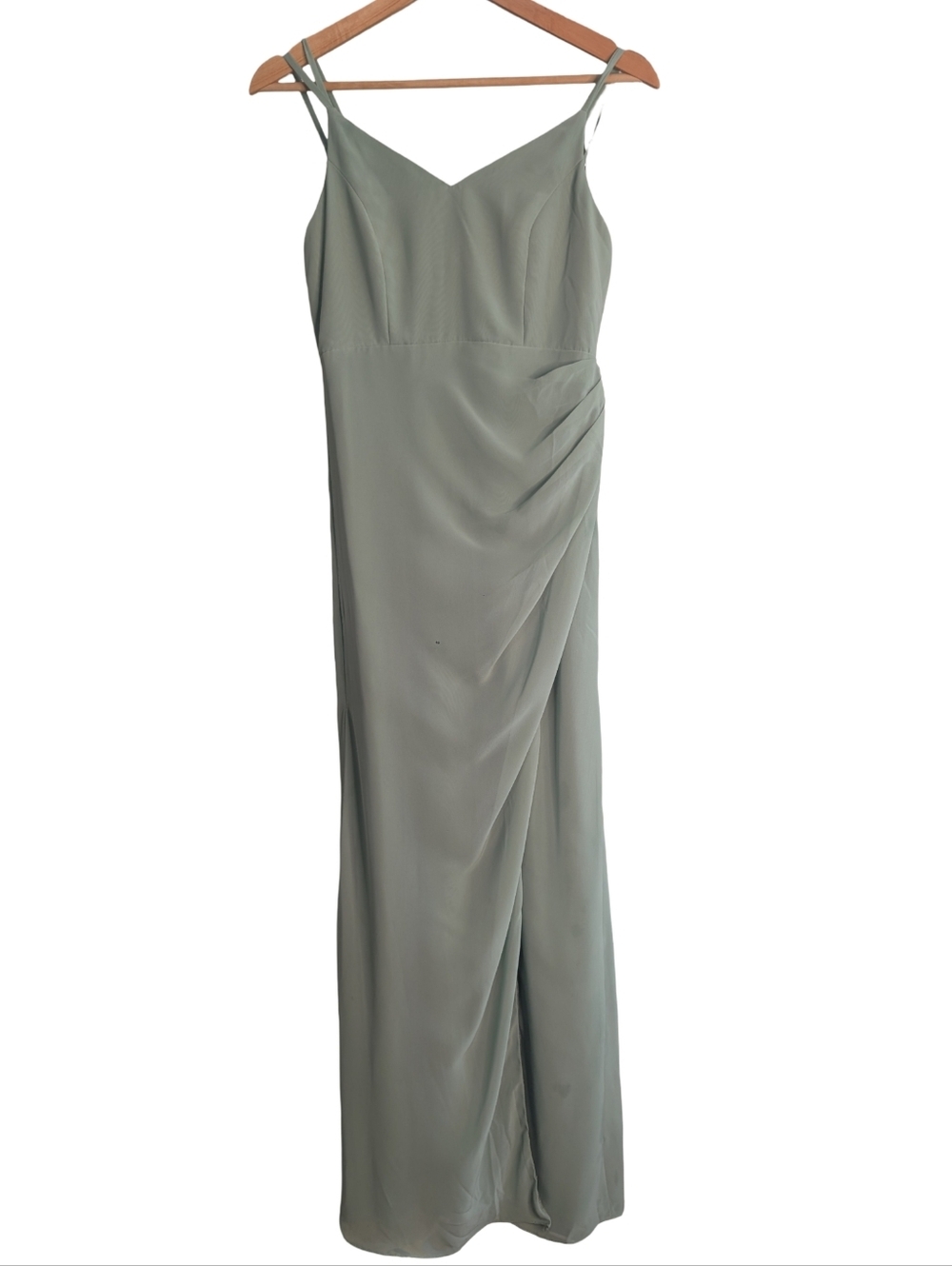 Azazie Leo Junior Mermaid V-Neck Pleated Chiffon Dress Size J 14
